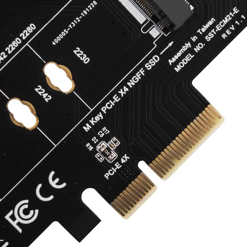 Silverstone Sst-Ecm21-E - Tarjeta De Expansión Pci-E Pci-E X4 M.2 (Ngff), Diseño Sin Tornillos, Pci-E Gen. 4 71151