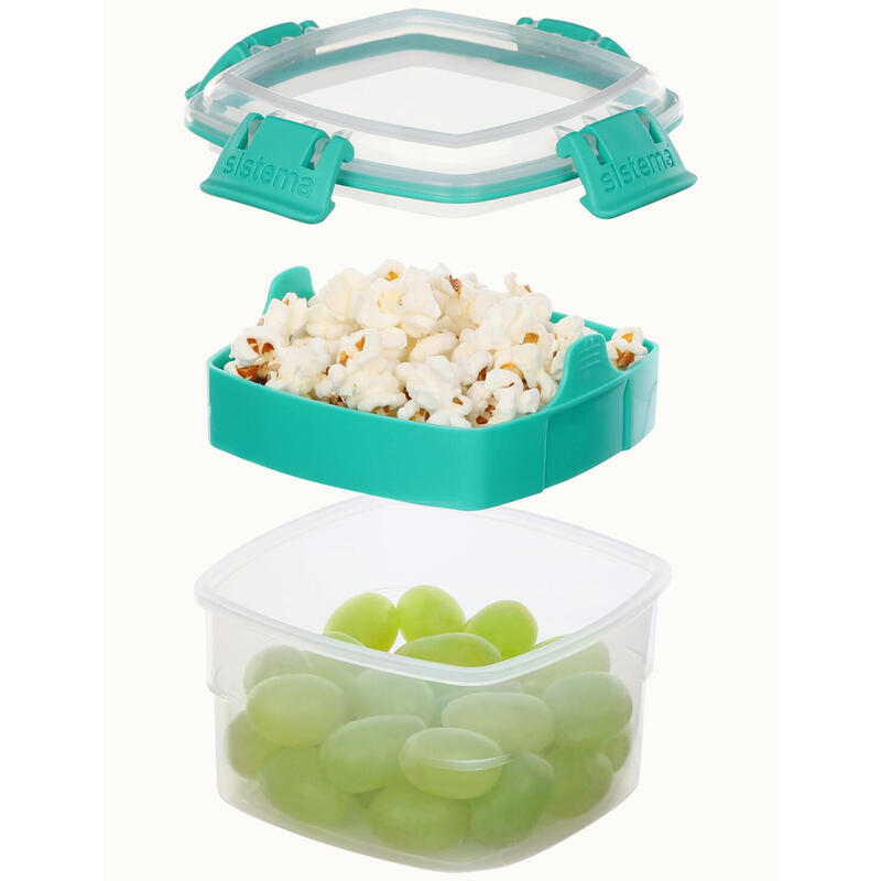 Simema Contenedor De Almacenamiento De Alimentos Snacks To Go 400 Ml Verde Menta