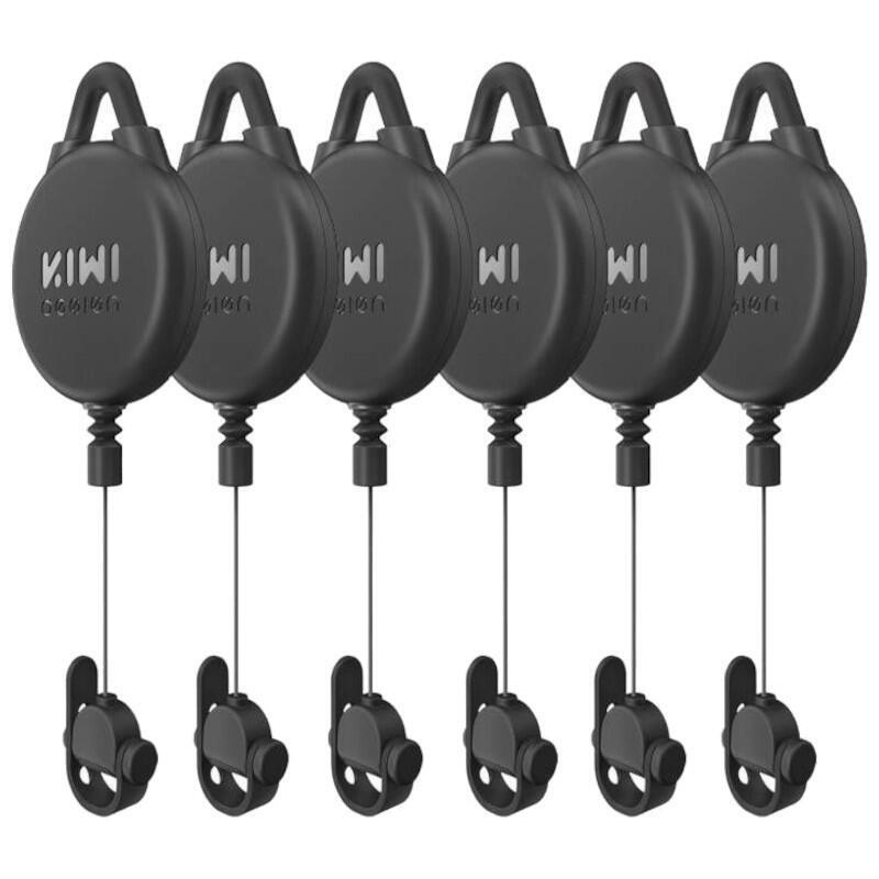 Sistema De 6 Ganchos Para Cables Suspendidos Kiwi Design V2-6 Para Meta Quest 2/3/Pro Negro