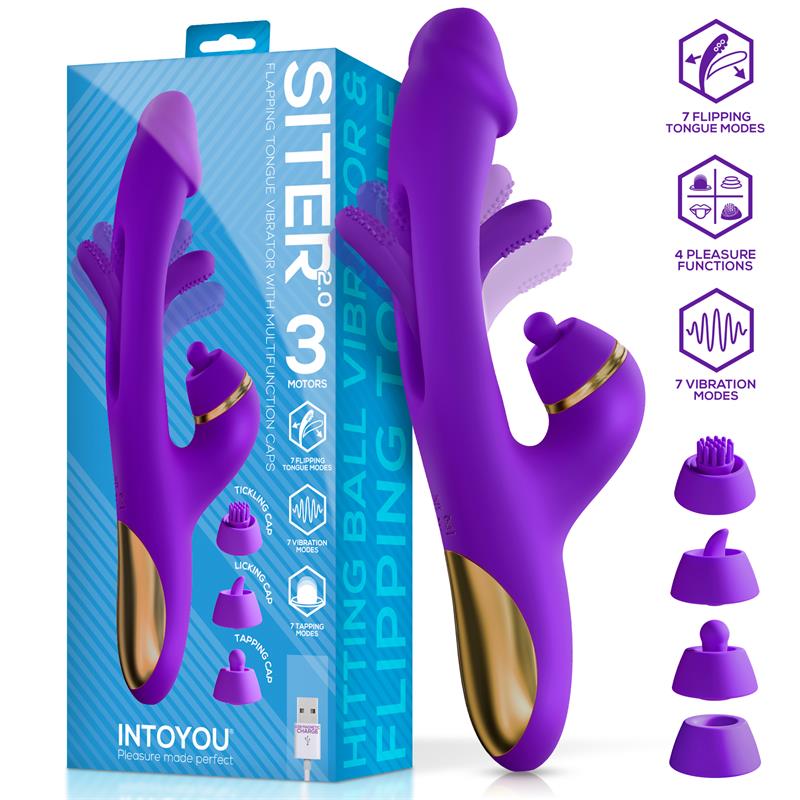 Vibrador Siter 2.0 Con Lengua Flapping, Golpeteo Y Cabezales Intercambiables