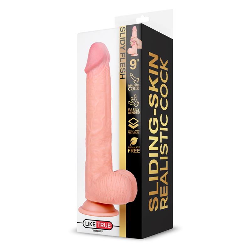 Slidy Dildo Realista Dual Layer Retráctil Y Orientable 9
