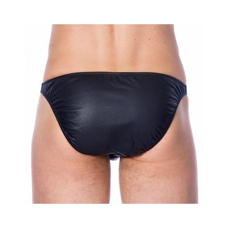 Slips De Cuero Color Negro Talla (Interno):S