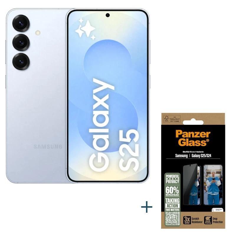 Smartphone  Samsung S25 256gb Blue+Protec Privacidad Panzer