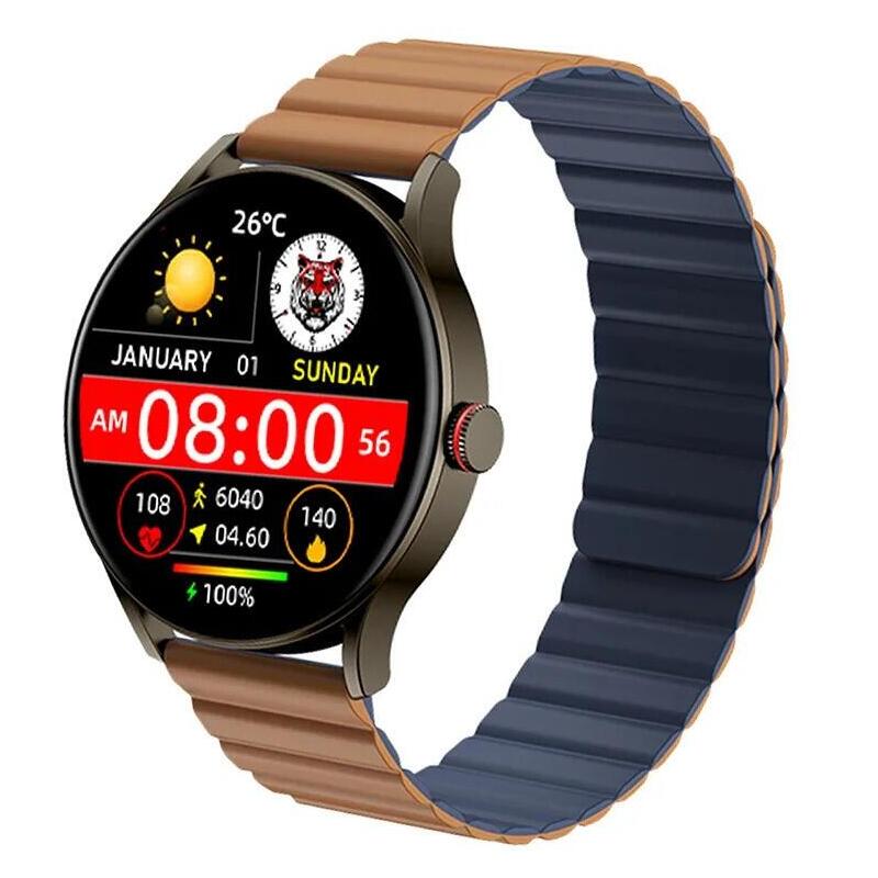 Smartwatch Imiki Tg1 Brazowy Android Ios Dotyk Amoled