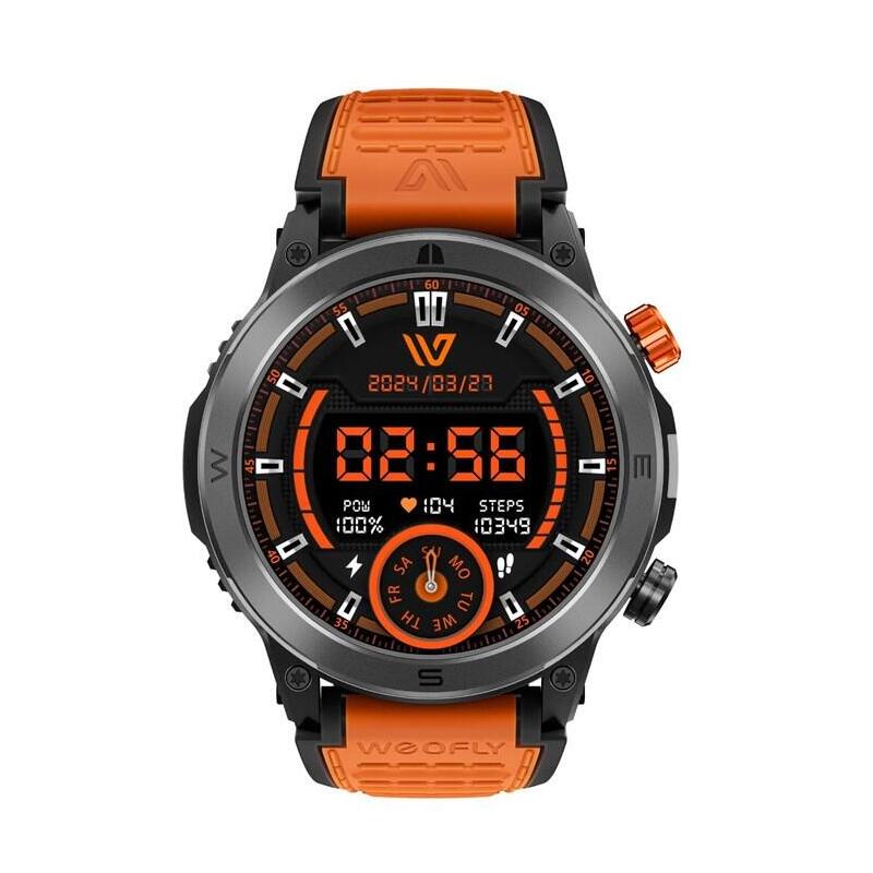 Weofly Conquer Smartwatch - Reloj Multifuncional Bluetooth 5.3 Naranja