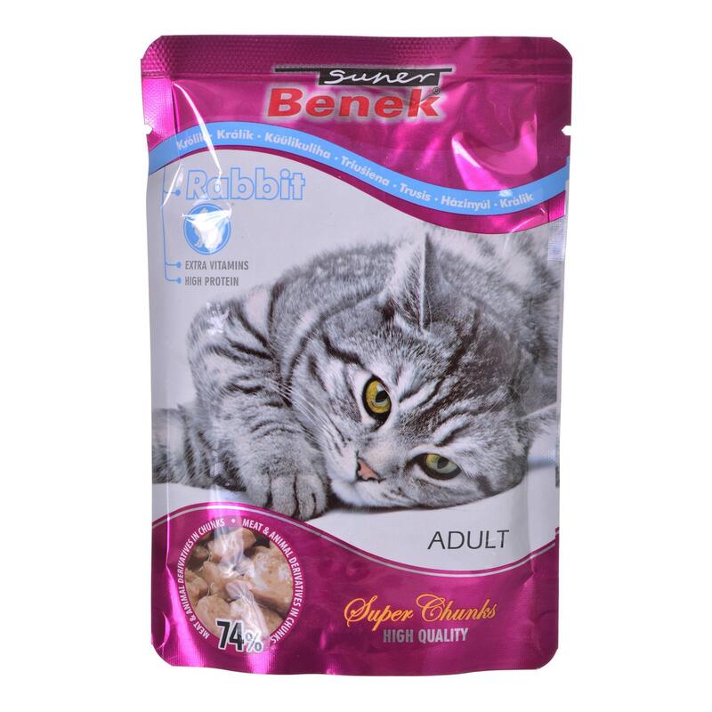 Sobre Gato Certech Super Benek Con Trozos De Conejo En Salsa De 100g