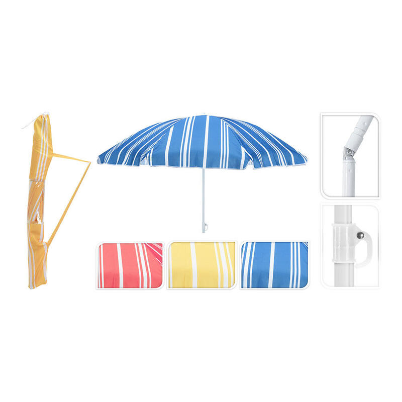Sombrilla Para La Playa De Rayas 180cm, Colores Surtidos