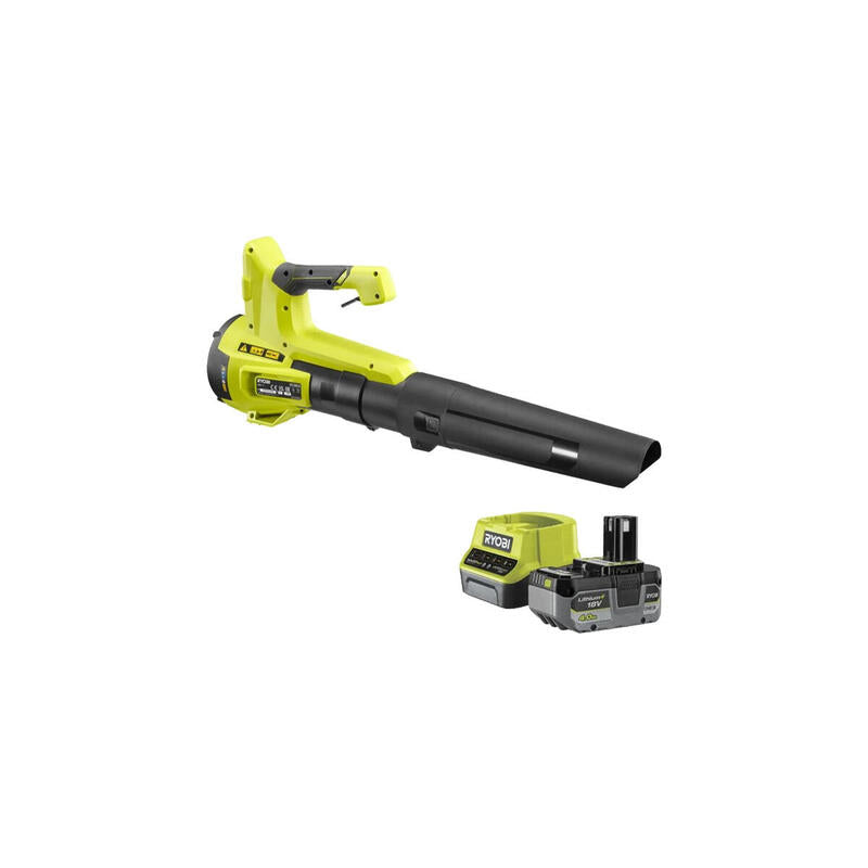 Soplador De Hojas Inalámbrico Ryobi One+ Ry18blb-140, 18 Voltios, Soplador De Hojas Verde/Negro, Batería De Iones De Litio 4,0 Ah 5133006365