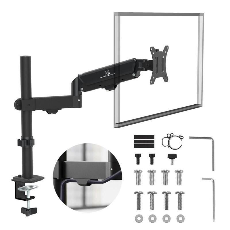 Soporte De Monitor Maclean, Resorte De Gas, 17"-32", 2-10kg, Negro, Mc-135