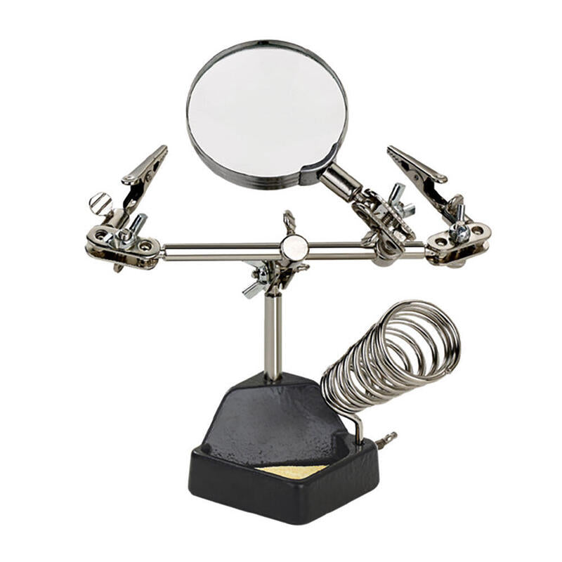 Soporte De Soldador Con Lupa Y Pinzas De Cocodrilo Hrv7570 Nimo
