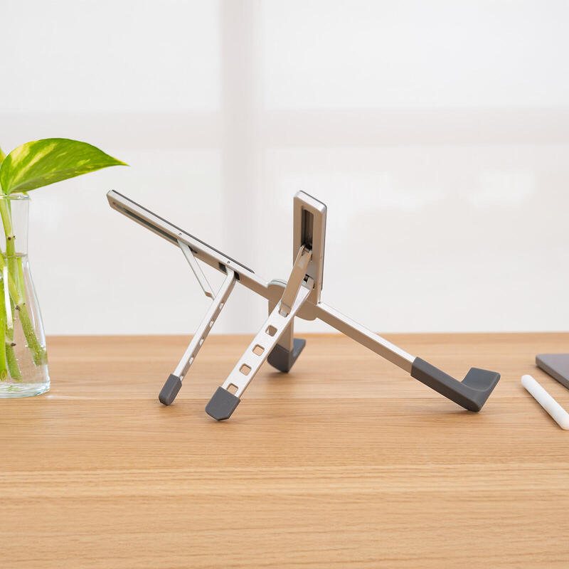 Soporte Elevador Alum. Plegable Portátiles, Plata