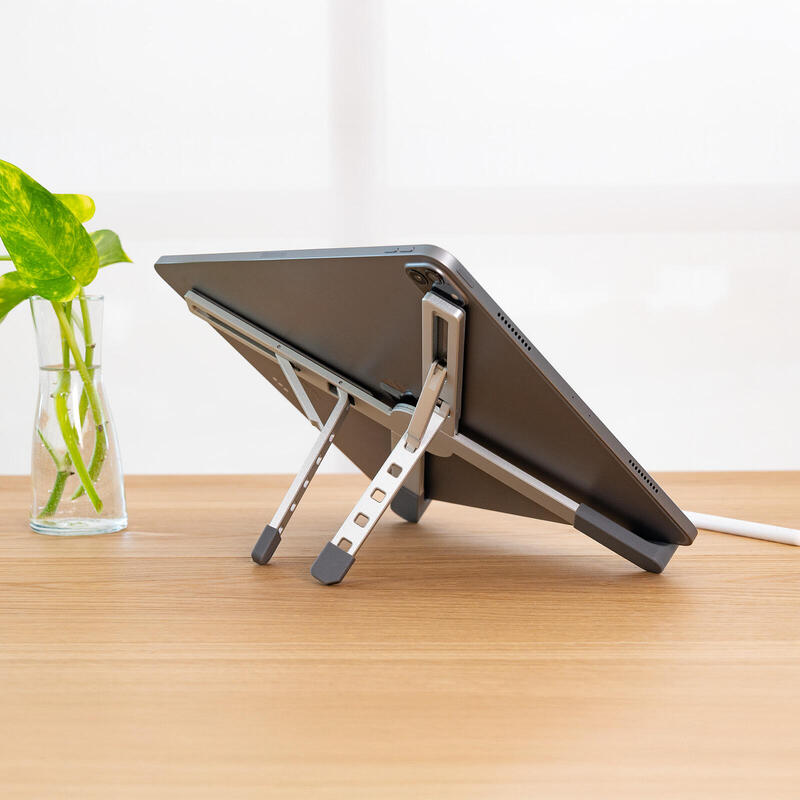 Soporte Elevador Alum. Plegable Portátiles, Plata