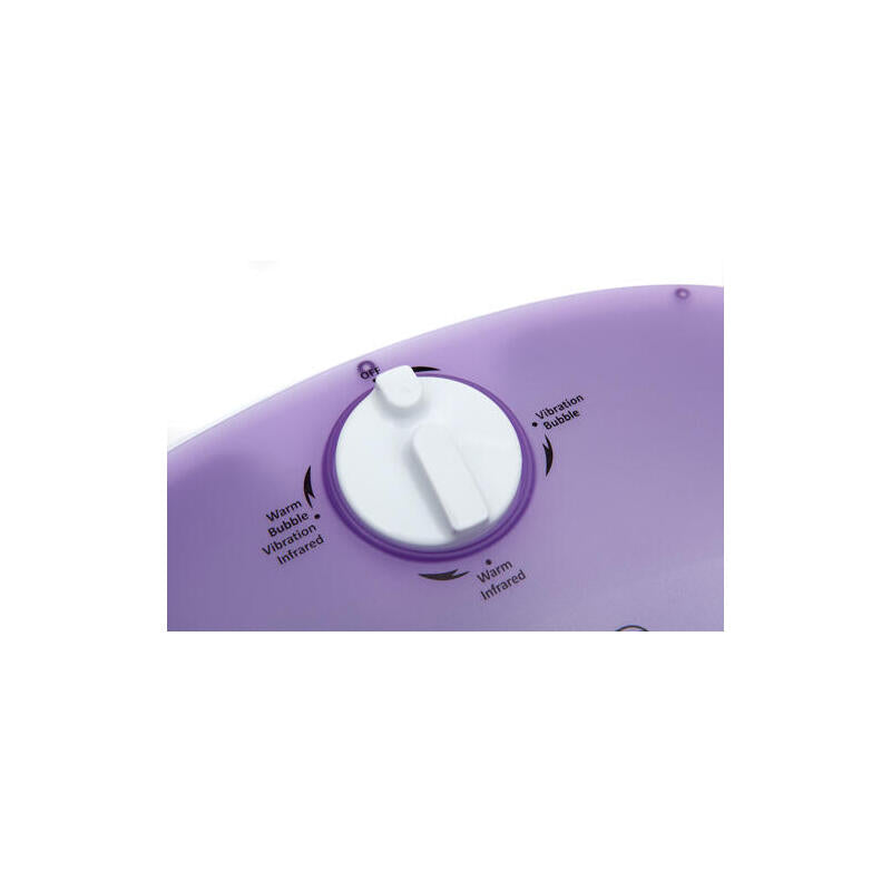 Spa Para Pies Mesko Ms2152 Hidromasaje Rodillo De Masaje Planta Calefactable Blanco Y Morado Medidas 36.3x21.5x41cm