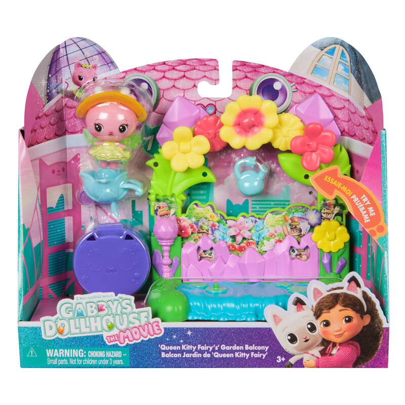 Spinmaster Gabby'S Dollhouse: Der Film - Balkon-Spielset Queen Kitty Fees Kristall Garten 6074165