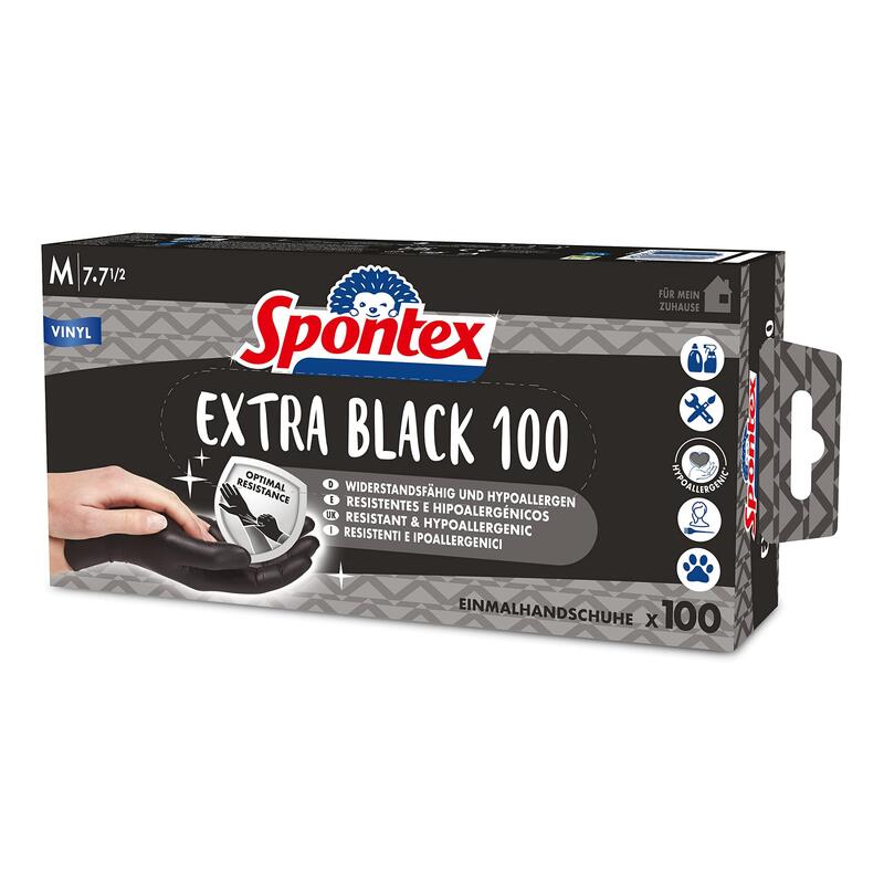 Spontex Einmalhandschuhe Extra Black 100 De Vinyl Gr. M