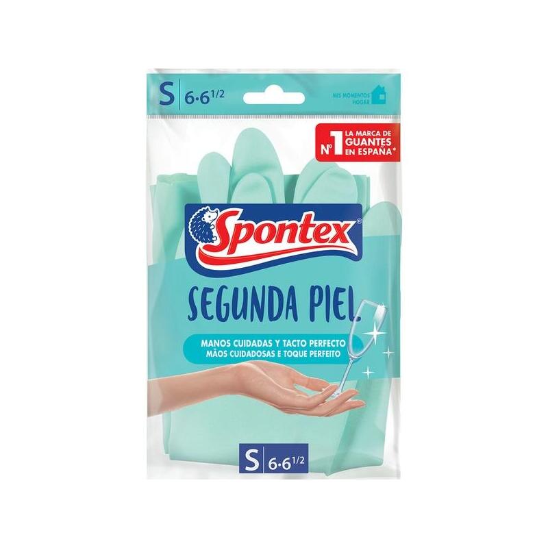 Spontex Segunda Piel Guantes Reutilizables Intertior Té Blanco Talla S