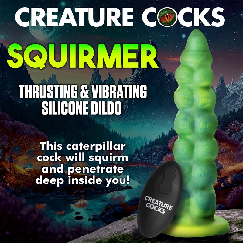 Squirmer Dildo Con Thrusting Y Vibración Control Remoto Silicona
