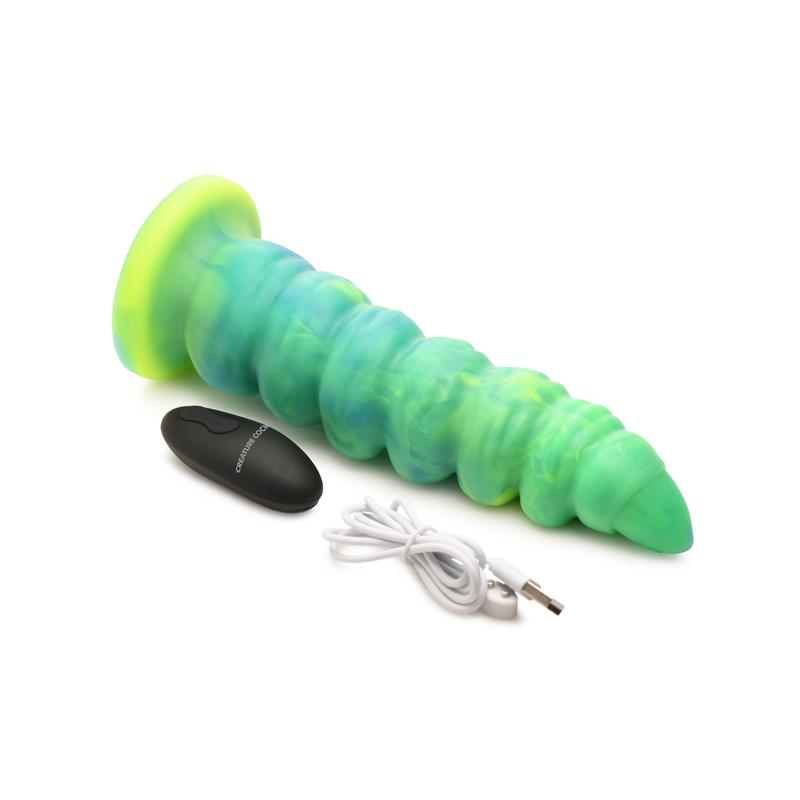 Squirmer Dildo Con Thrusting Y Vibración Control Remoto Silicona