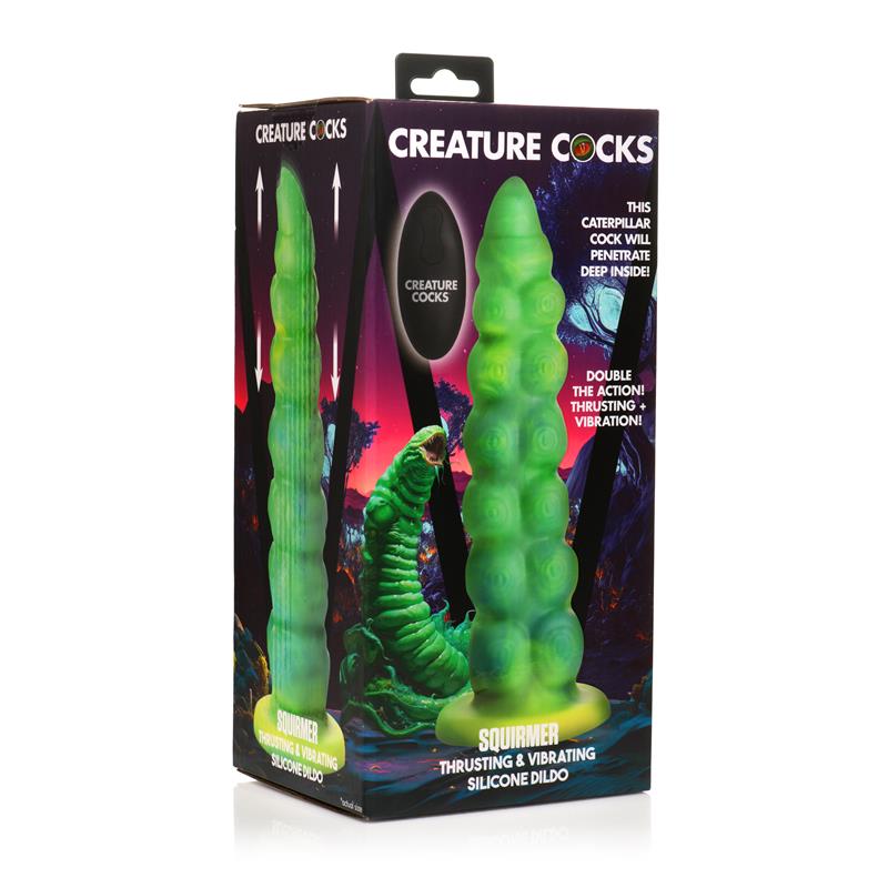 Squirmer Dildo Con Thrusting Y Vibración Control Remoto Silicona