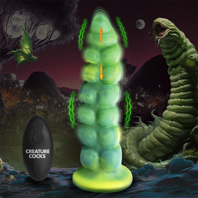 Squirmer Dildo Con Thrusting Y Vibración Control Remoto Silicona