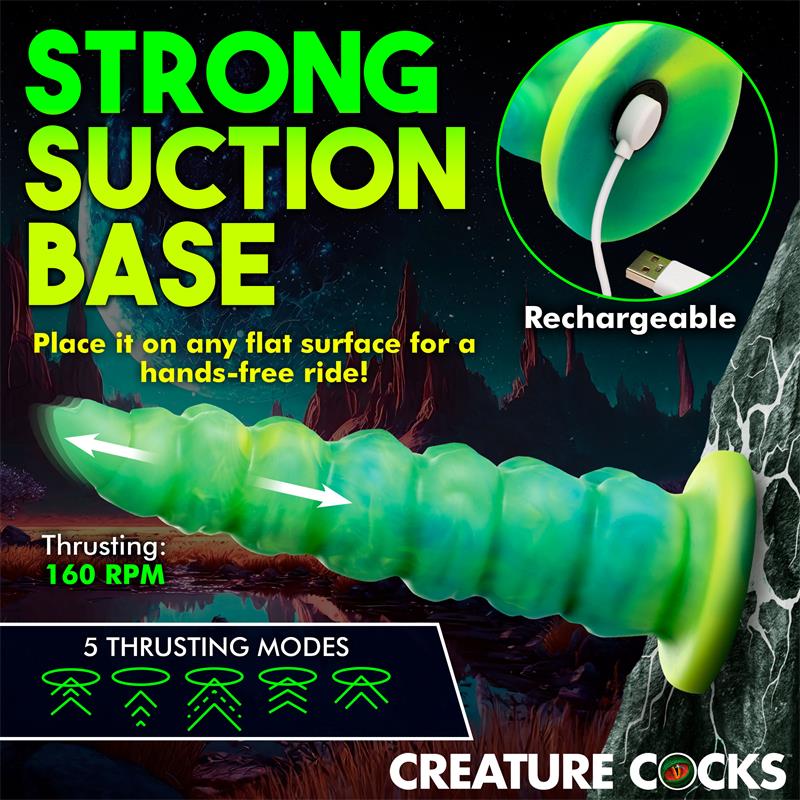 Squirmer Dildo Con Thrusting Y Vibración Control Remoto Silicona