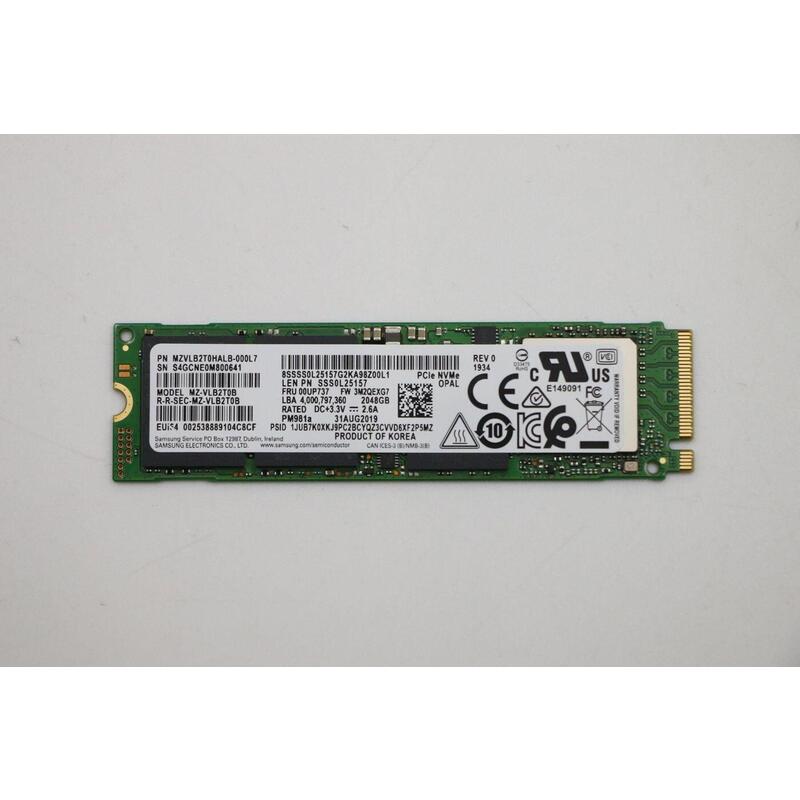 Ssd M.2 2280 Pcie Nvme 2tb  Opal 2 0 Fru Ssd M.2 2280