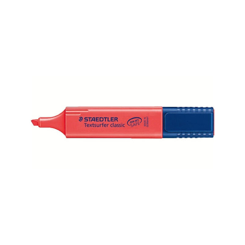 Staedtler Textsurfer Classic 364 Rotulador Marcador Fluorescente - Punta Biselada - Trazo Entre 1mm-5mm - Tinta Con Base De Agua - Color Rojo