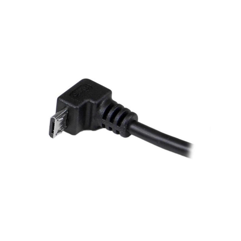 Startech Cable Usb A Micro Usb M/M 2m Acodado Negro Usbaub2md
