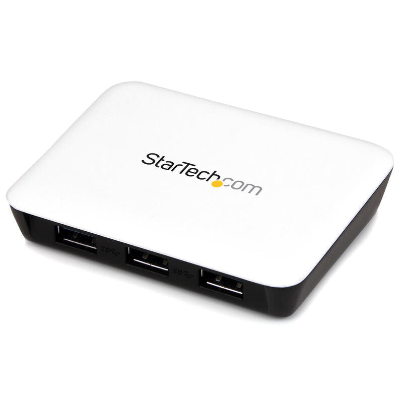 Startech.Com Adaptador De Red Nic Gigabit Ethernet Externo Usb 3.0 Con Hub Concentrador Ladron Superspeed 3 Puertos Con Corriente - Blanco,2 Años
