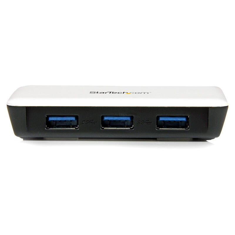 Startech.Com Adaptador De Red Nic Gigabit Ethernet Externo Usb 3.0 Con Hub Concentrador Ladron Superspeed 3 Puertos Con Corriente - Blanco,2 Años