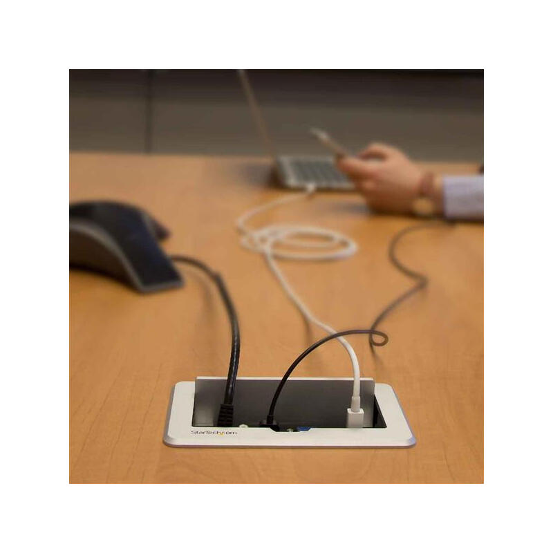 Startech.Com Caja De Conectividad Para Mesa De Juntas - Módulo De Conexiones Hdmi Vga Y Mini Displayport