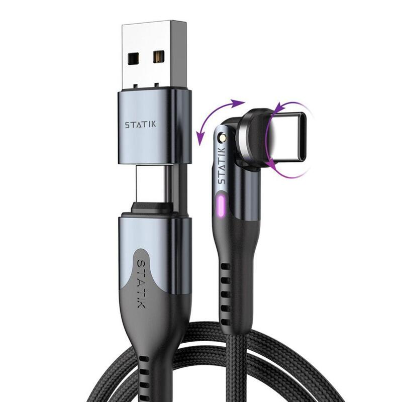 Statik Powerpivot Pro Braided Rotating Usb-C Cable Black 3m