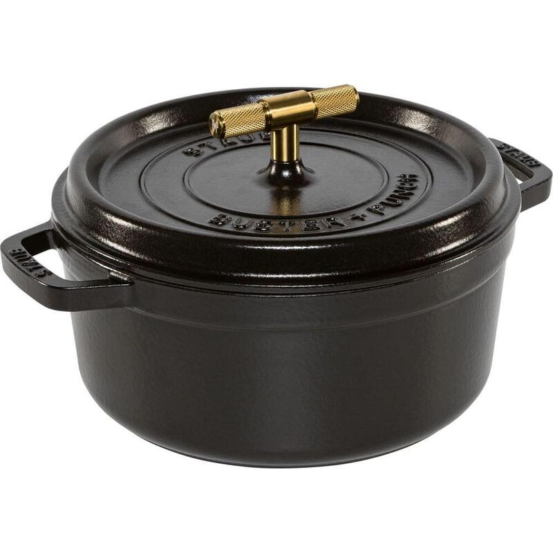 Staub La Cocotte Buster & Punch 24 Cm Rund, Schwarz, Gusseisen