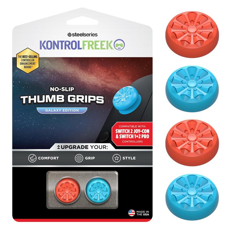 Steelseries Kontrolfreek No-Slip Thumb Grips ? Galaxy Edition (Rojo/Azul, 4 Stück, Para Nintendo Switch 2 Joy-Cons / Pro Controller) 1515-Sw2