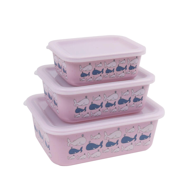 Stoneline Awave Juego De Caja De Almacenamiento, 400 730 1300 Ml, Rosa, 3 Uds