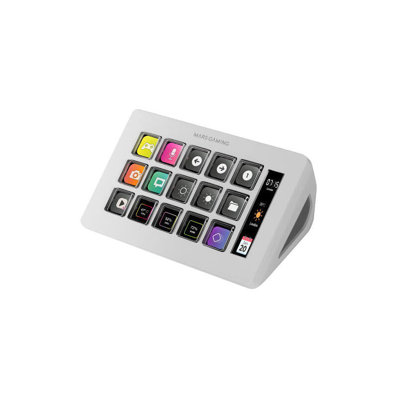 Stream Deck Slim Mars Gaming Msd-One 15 Teclas Lcd Blanco