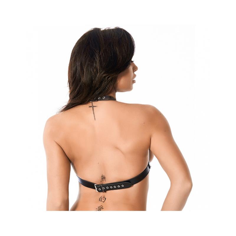 Sujetador De Cuero Copas Abiertas Ajustable Talla (Interno):M/L