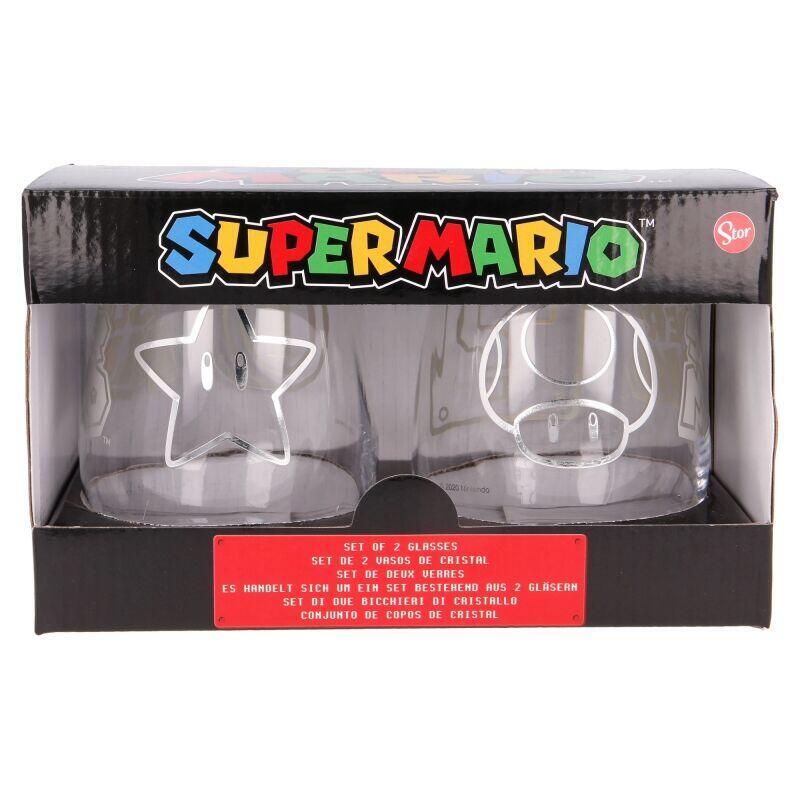 Super Mario - Vaso - Set De 2 Cristal B 510ml