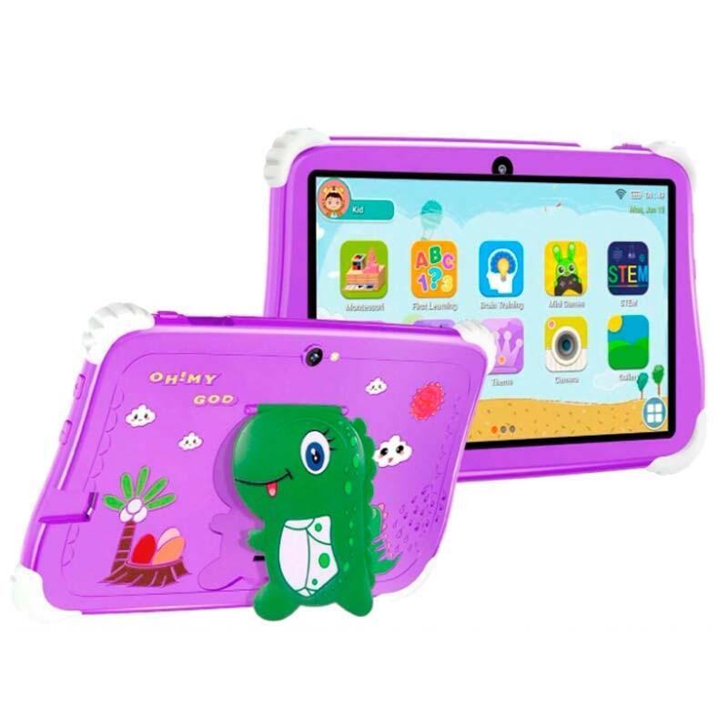 Tablet Powerbasics Mt6735 2gb/16gb Dino Lila  Para Niños
