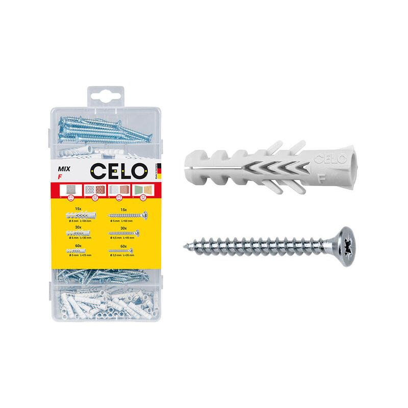 Tacos De Nylon F 5, 6, 8 Con Tornillo, Caja De 210 Unidades