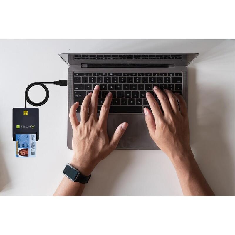 Techly Lector/Grabador De Tarjetas Inteligentes Compacto Usb-C Negro
