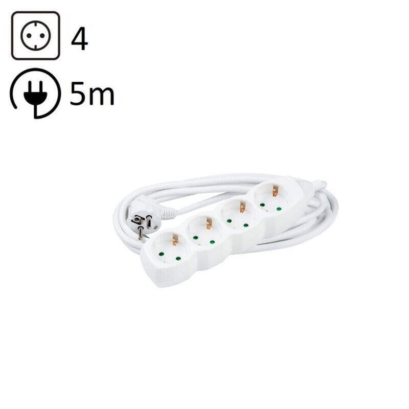 Technik Regleta De Corriente 4 Enchufes 5,0m 16a Blanco