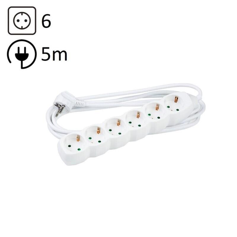 Technik Regleta De Corriente 6 Enchufes 5,0m 16a Blanco