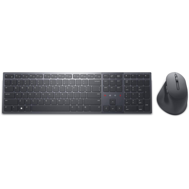 Teclado Alemán + Ratón  Dell Km900 Rf Wireless + Bluetooth Qwertz Grafito