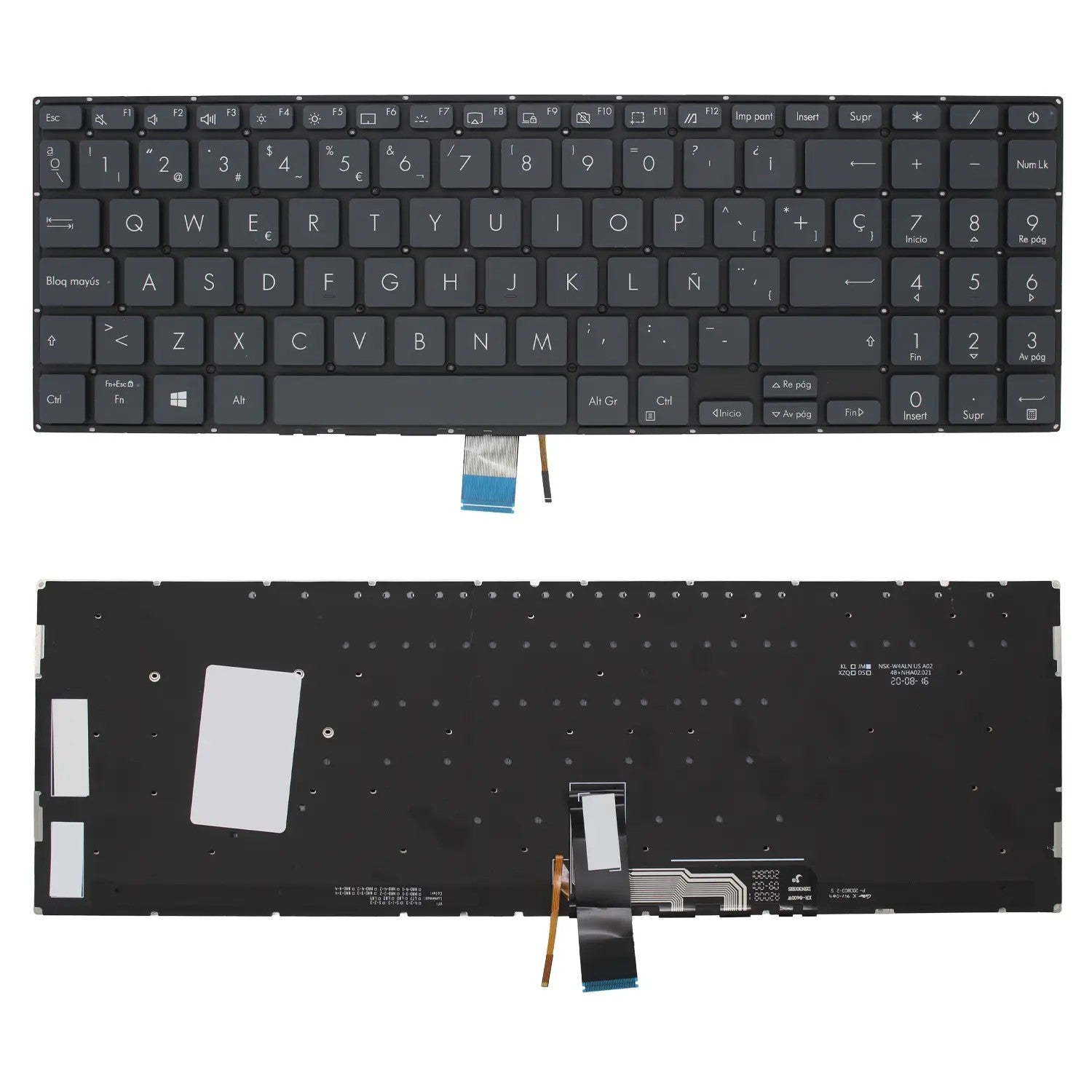 Teclado Para Portátil Asus Zeenbook Pro 15 Ux535L Ux535Lh Ux535Li Ux535Qa Ux535Qe Verde Gris Retroiluminación