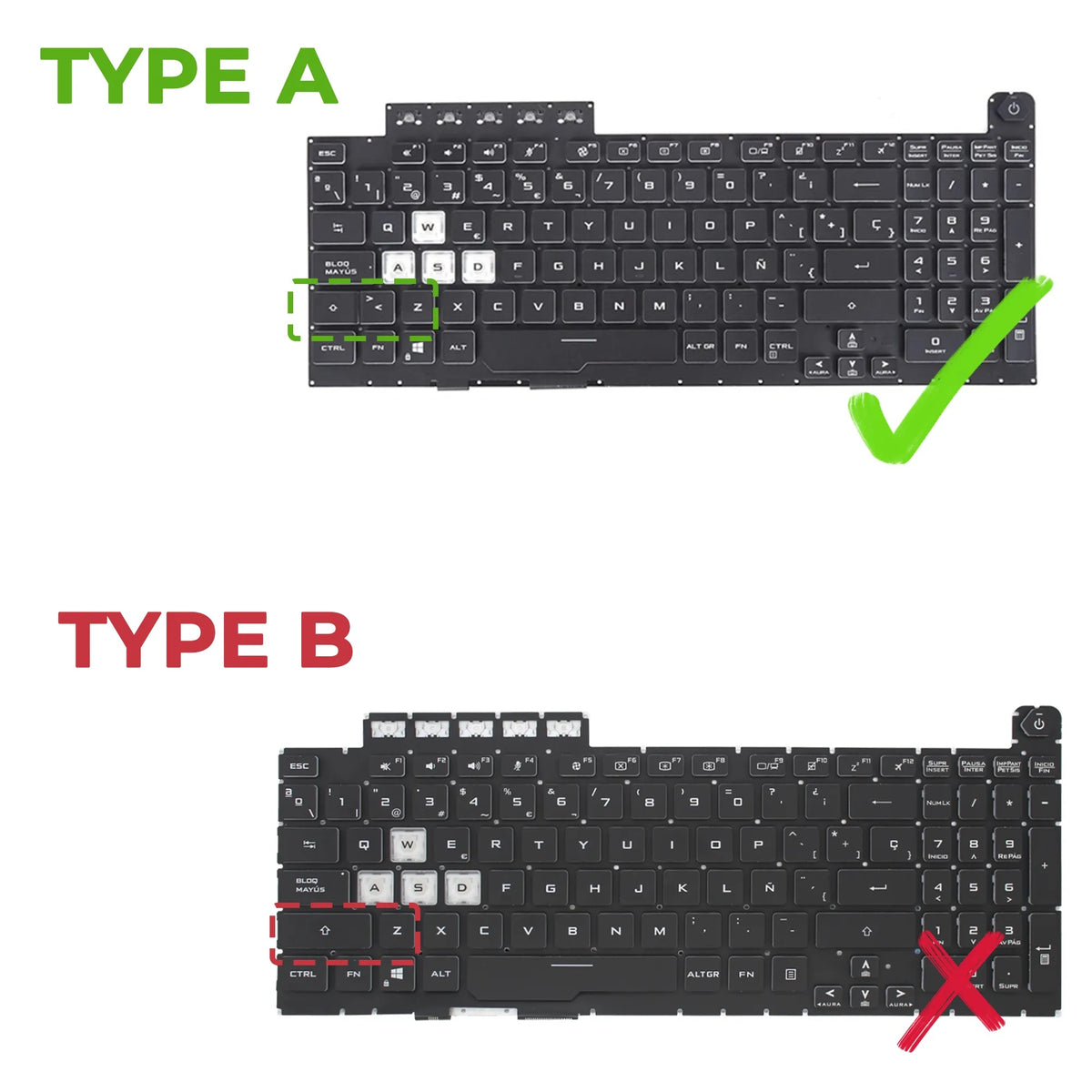 Teclado Para Portátil Asus Tuf Gaming F15 Fx506 Fa506 Fa506Q Fx506L Fa506U