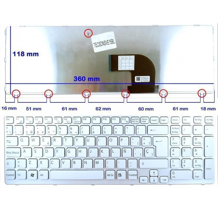 Teclado Blanco Para Portátil Sony Vaio Sve151G17M