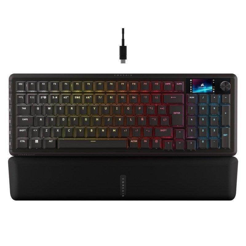 Teclado Corsair Vanguard 96 Wireless Mecánico Compacto Con Pantalla Lcd, Rgb