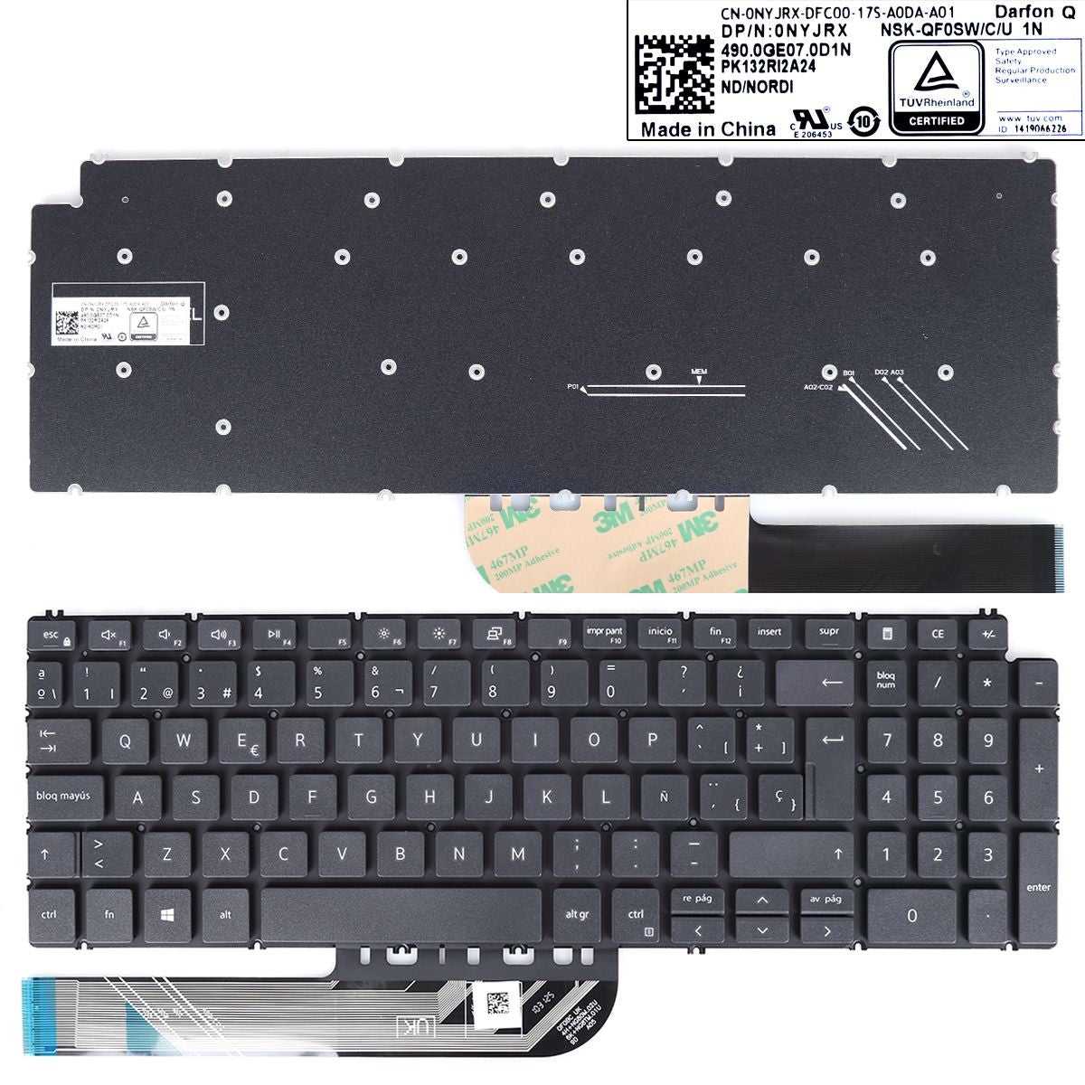 Teclado Para Portátil Dell 7591 7590 P83F 5580 5584 5593 5598 Pk132Ri2A24 Gris