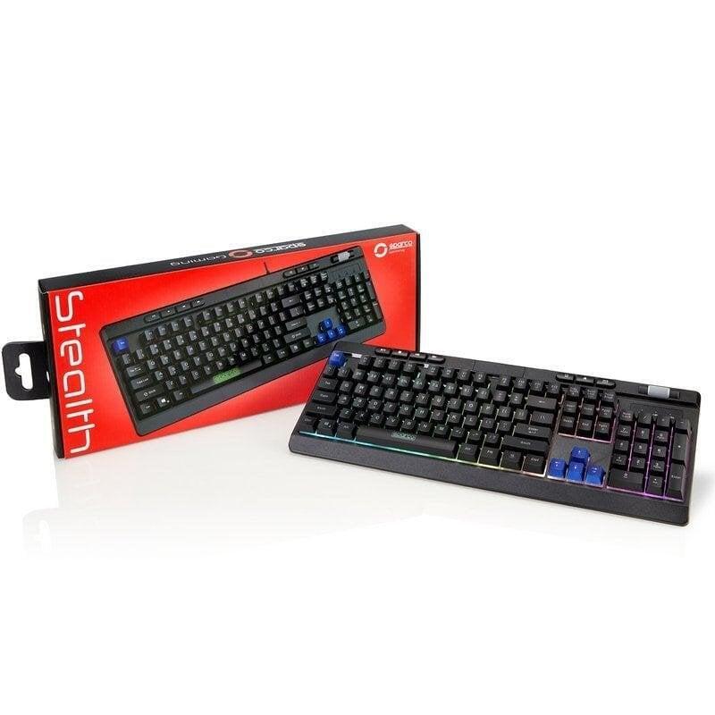Teclado Español Sparco  Spmemkeybesp Gaming Negro Qwerty Cable Usb